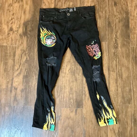 8ighth dstrkt Jeans Black Painted - Picture 1 of 8